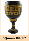License Pimp Cup Stein Black Glass w/Gold "Queen Bitch"