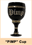 Licensed Royale Pimp Cup Stein Black Glass G/S "PIMP"
