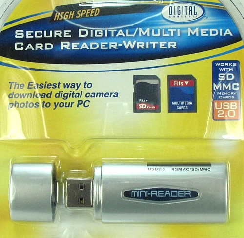SD Secure Digital Card Reader -Plugs directly into USB
