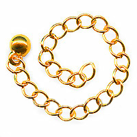 REAL GOLD PLATED CHAIN NECKLACE EXTENDER - 3 IN. (x10)
