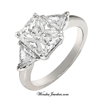 5.14CT EGL RADIANT & TRILLION ENGAGEMENT RING I/VVS2!!!