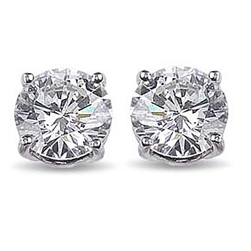 2.02ct Round Brilliant Diamond Earrings D/E GIA Cert.