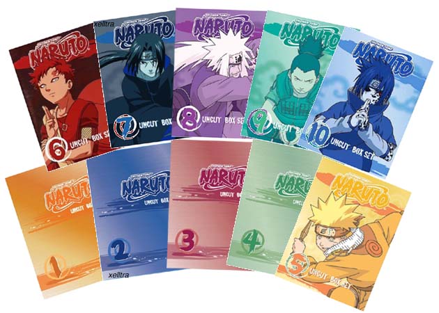 Naruto Uncut Box Set Volumes 1 2 3 4 5 6 7 8 9 10, 1-10