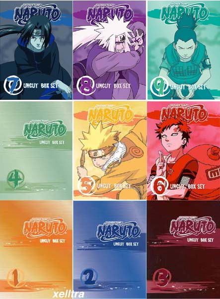 New Naruto Uncut Box Set Volumes 1 2 3 4 5 6 7 8 9, 1-9