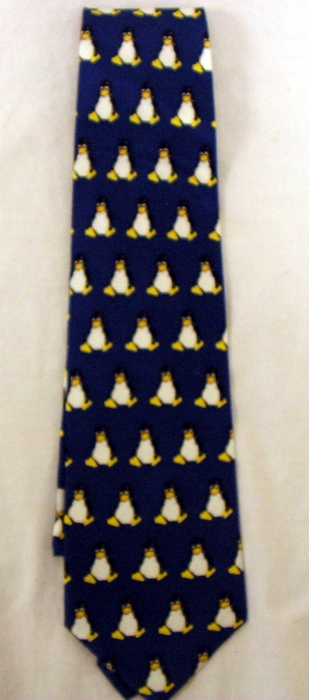 TUX PENGUIN SILK BLUE Necktie BRAND NEW Linux OS Tie
