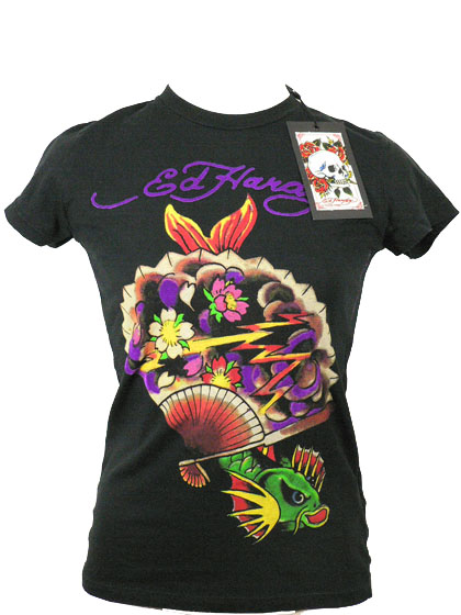 New NWT Authentic Ed Hardy Womens T Tee Shirt Sz L