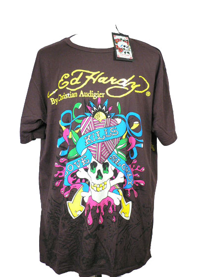 New  NWT Ed Hardy Mens Love Kills Slowly Tee Shirt 3X