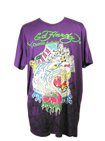 New NWT  Authentic Mens Ed Hardy Tiger  T Tee Shirt 3X