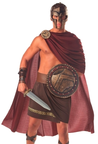 New Mens Greek Roman Spartan Warrior Halloween Costume