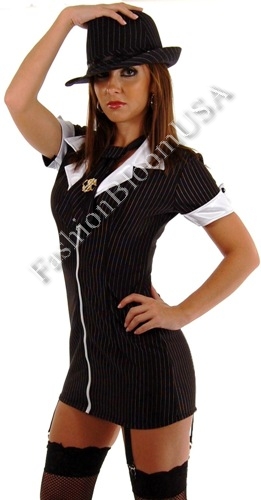 Sexy Womens Adult New Gangster Girl Costume Outfit M