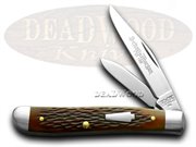 SM42114 AMBER PEANUT: SCHATT & MORGAN Amber Bone Peanut 1/100 Pocket Knife Knives