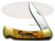 BK110AG SCORPION ANTIQUE GOLD: BUCK 110 Antique Gold Scorpion 1/400 Pocket Knife Knives