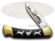 BK110BP RUNNING DEER BLACK PEAR: BUCK 110 Black Pearl Running Deer 1/400 Pocket Knife Knives