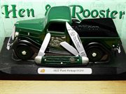 HR-PU-HR7/333JGB 1937FORD TRUCK: HEN & ROOSTER AND 1937 Ford Jade Green Stockman Pocket Knife Knives