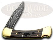 BK110BYH WB WALKING BUFFALO: Buck 110 Brian Yellowhorse 1/400 Native Steel Walking Buffalo USA Pocket Knife Knives