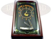 HR CLOCK 312MOP: HEN & ROOSTER AND Mother Pearl Trapper Clock 1/160 Pocket Knife Knives