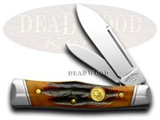 CS212322 GUNSTOCK AMBER STAG BO: CANAL STREET CUTLERY CO Amber Stag Bone Gunstock Trapper 1/250 Pocket Knife Knives