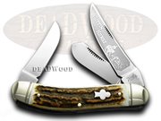 BD1540-CLUB/III-GS SOWBELLY: BULLDOG BRAND Stag Cuttin' Horse Sowbelly Pocket Knife Knives