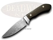 CUST-BLACK PALM DAMASCUS: CUSTOM Damascus Hunter Mynamar Black Palm 1/1 Pocket Knife Knives