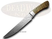 CUST-FLAME GUARD DAMASCUS: CUSTOM Damascus Camp Knife Tiger Maple 1/1 Pocket Knife Knives