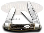 BD1540-OH/III-GS SOWBELLY: German BULLDOG 1984 Vintage Sowbelly OH Tobacco King Genuine Deer Stag