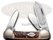 BD1555/III-GS CANOE: German BULLDOG Vintage Tobacco Canoe-Stag Handles
