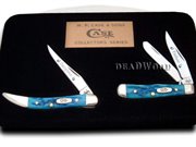 CA F&D CARIBBEAN BL TT&T: CASE XX Father Daughter Etching Caribbean Blue Trapper Toothpick