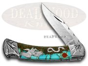 GH GHOSTOWN EAGLES TURQUOISE: BUCK 110 Ghostown Eagles Folding Hunter 1/1 Pocket Knife Knives