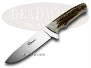 BO2BA545HH FIXED BLADE STAG: BOKER Arbolito Genuine Deer Stag Full Tine Fixed Blade Pocket Knife Knives