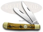 BC254BW/BH TRAPPER BARBWIRE BUF: BUCK CREEK Barbed Wire Buffalo Horn Trapper Pocket Knife Knives