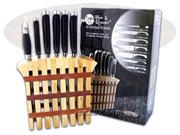 HRI013 7PC KIT SET W/WD BLOCK: HEN & ROOSTER AND 7-Piece Wood Block Kitchen Cutlery Set Knife Knives