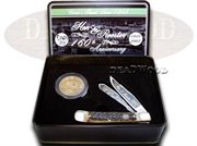 HR312DS/B2 BRONZE TRAPPER: HEN & ROOSTER AND 1/160 Genuine Stag Trapper Pocket Knife Knives