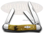 CA6444DS STOCKMAN ANTIQUE BONE: CASE XX Deer Scene Antique Stockman 1/500 Pocket Knife Knives