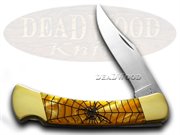 BK110AG SW ANT GOLD BLACK WIDOW: BUCK 110 Antique Gold Black Widow Folding Hunter Pocket Knife Knives