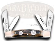 BUF664DS 4B CONGRESS: German BUFFALO CREEK Bobcat Congress - Genuine Deer Stag Pocket Knife Knives