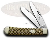 GE JY-JB-BW JIM BOWIE YELLOW TR: GERMAN EYE BRAND Jim Bowie Basketweave Trapper Pocket Knife Knives