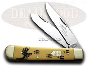 GE JY-JB-DT DEER TRACKS J BOWIE: GERMAN EYE BRAND Jim Bowie Deer Tracks Trapper Pocket Knife Knives
