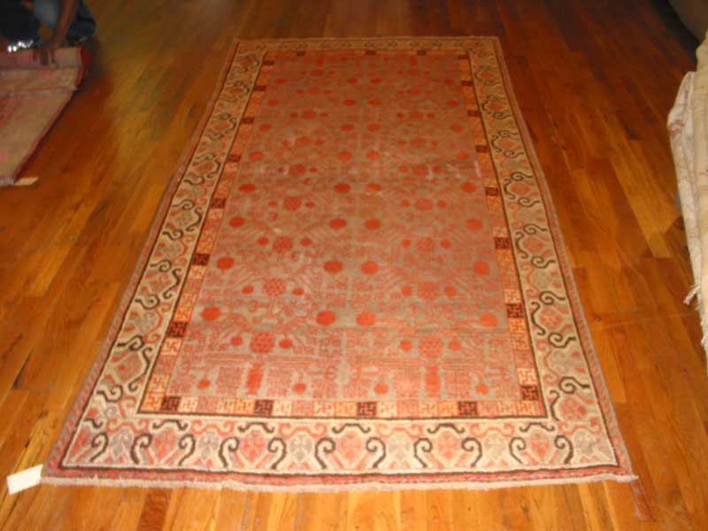 5x9 Antique Khotan Chinese Turkestan Rug Carpet  12797