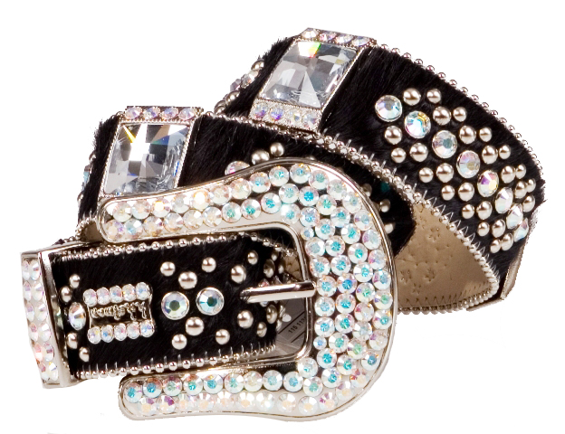 NEW BB SIMON Belt Swarovski Crystals b.b. Hair M Black