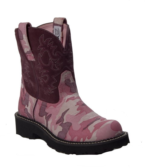NEW ARIAT Fatbaby Cowboy Boots 7.5 Womens Pink Camo