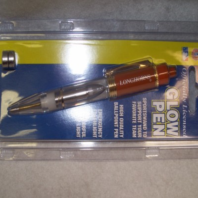 LICENSED GLOW PEN FLASHLIGHT NCAA TEXAS LONGHORNS