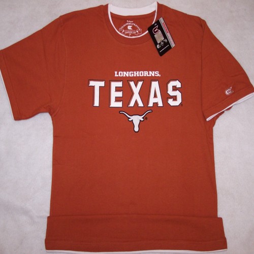 AUTHENTIC TEXAS LONGHORNS 08 DOUBLE LAYER TEE SHIRT XL