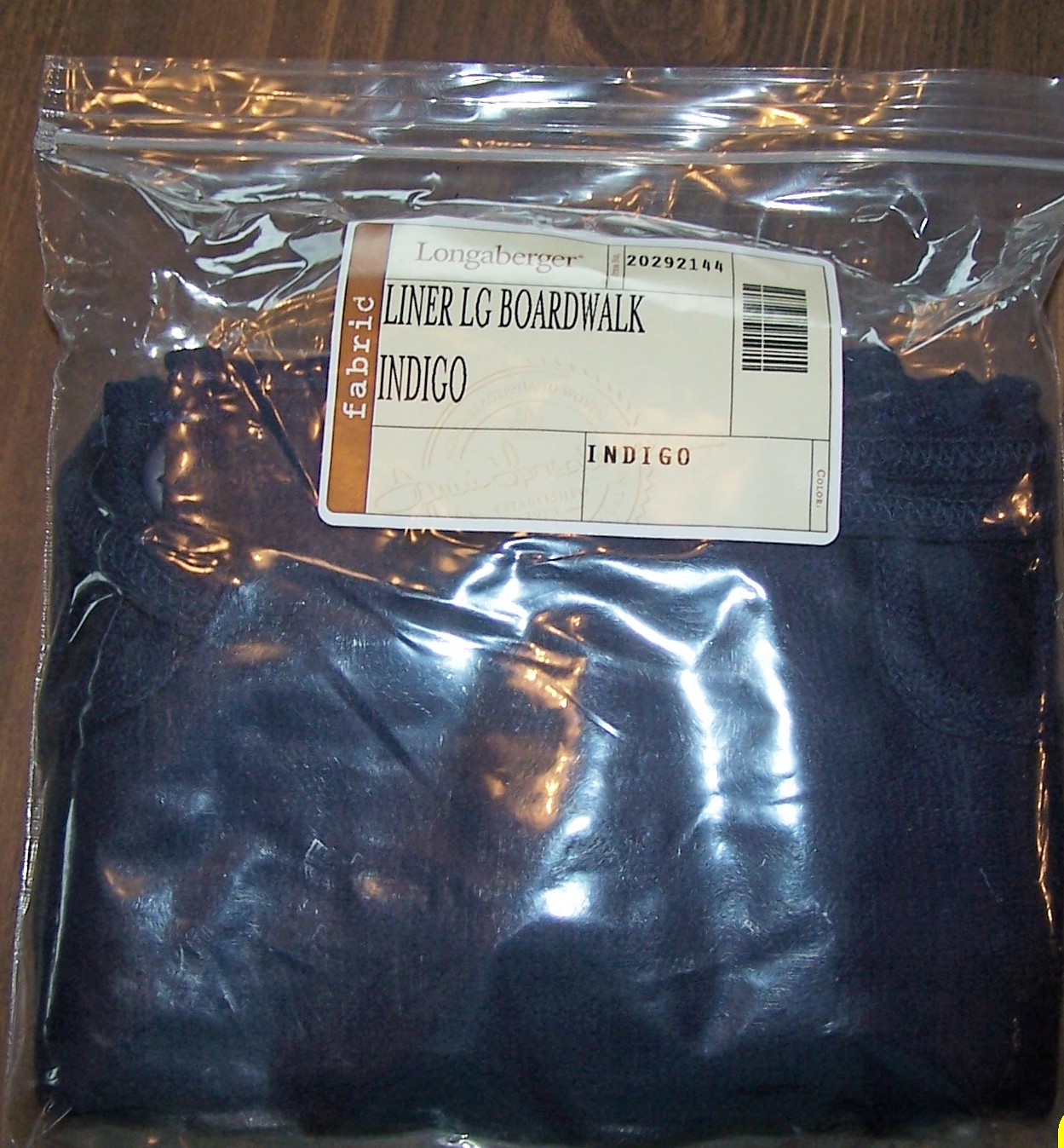 Longaberger Large Boardwalk Basket OTE Indigo LINER NEW