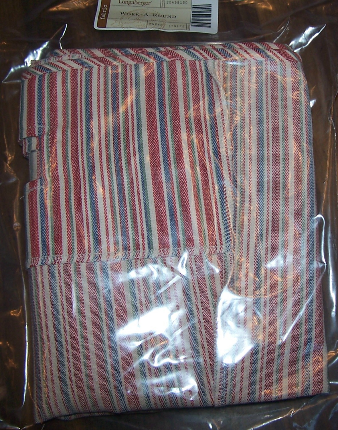Longaberger Work Around Basket Market Stripe LINER NEW