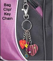 HANNAH MONTANA BAG CLIP KEY CHAIN CHARMS JEWELRY SET