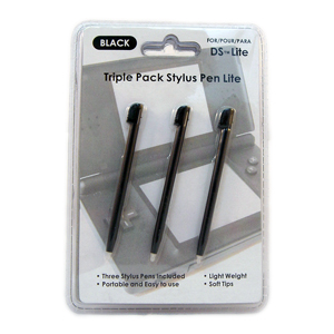 3x Stylus Pen ONYX BLACK for NINTENDO DS LITE SYSTEM