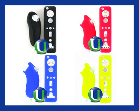 4 Pack Remote Controller+Nunchuck Skin for Nintendo Wii