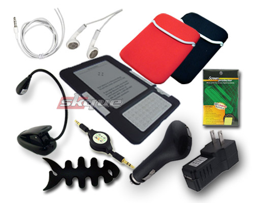 3 in car audio 8pcs Accessory + Black Case for eBook Amazon Kindle 2 pic