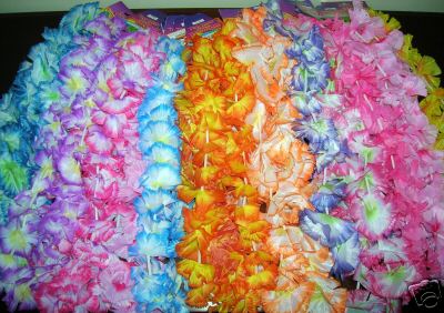 204PC HAWAIIAN JUMBO SILK FLOWER PETAL LEIS ASSORTMENT