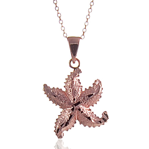 Rose Gold Plated Starfish Sterling Silver Necklace